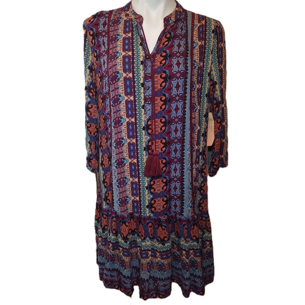 New Klozlyne dress Women's medium boho mid-length multicolor tassels Bohemian